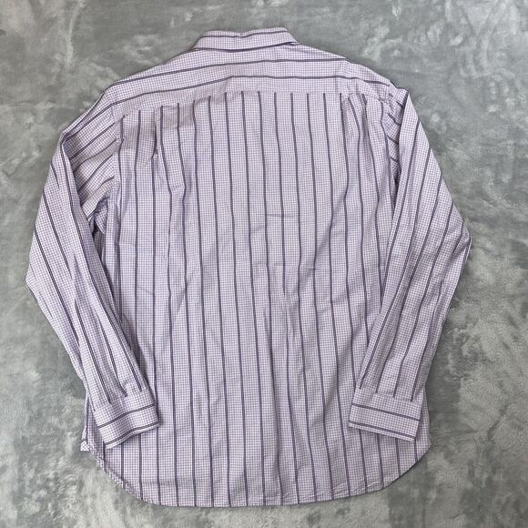 Michael Kors Button Up Dress Shirt Mens Lilac Purple Check Striped (15.5) 32/33 - Picture 7 of 7